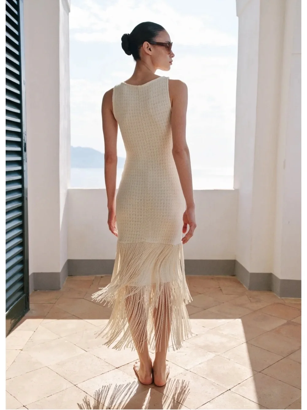 ZARA TEXTURED FRINGED DRESS - Picture 3 of 16